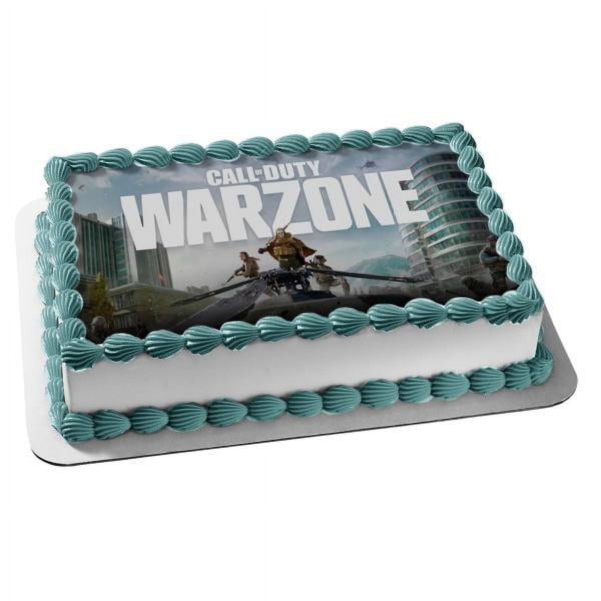 Call of Duty Warzone Video Game Birthday Edible Image Cake Topper For Quarter Sheet Cake By TNCT
