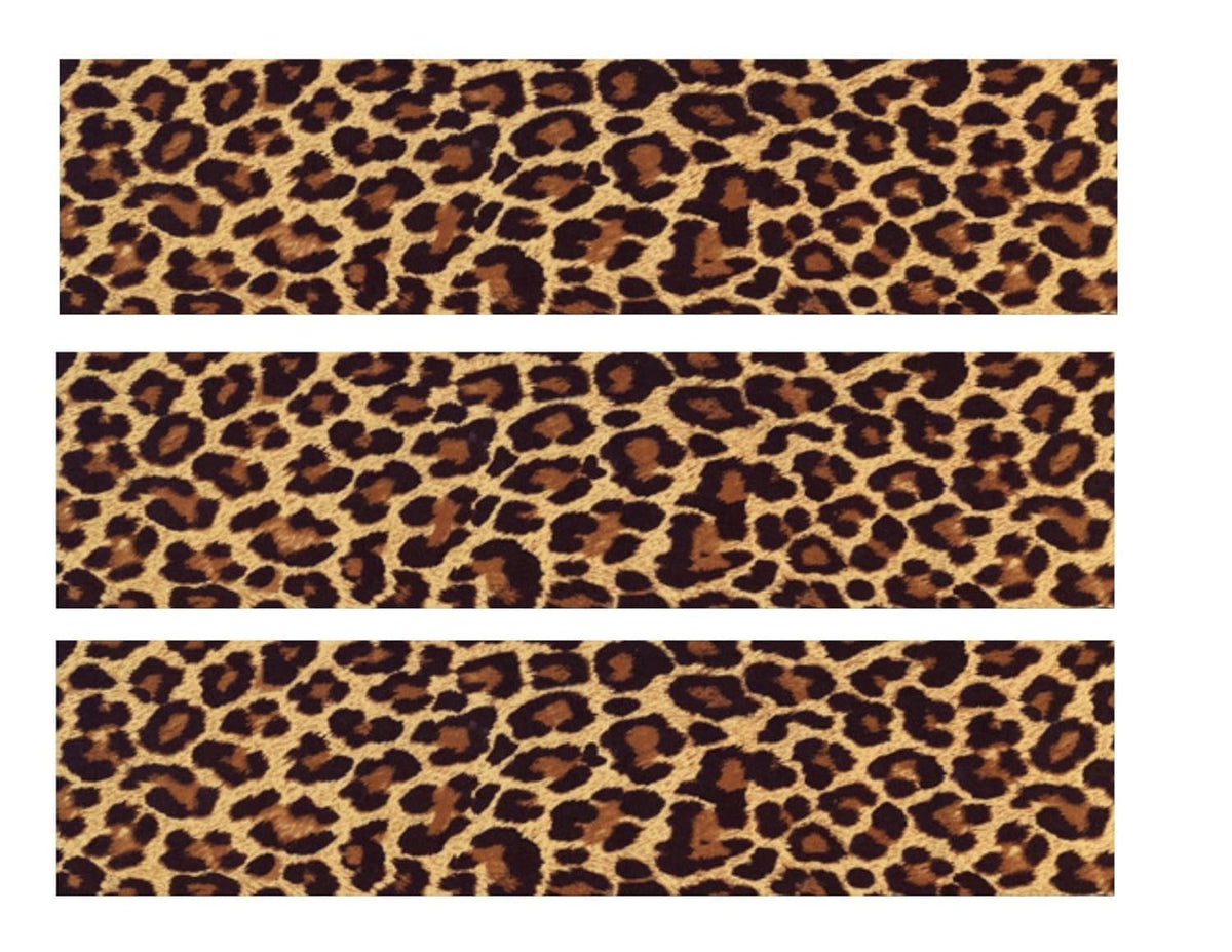 2pcs Dark Leopard Edible Icing Image Cake Border Strips Decoration Frosting Sheet Strips
