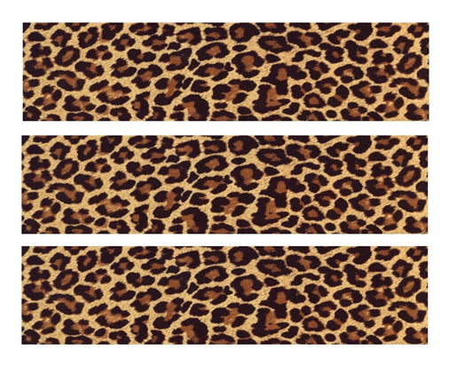 2pcs Dark Leopard Edible Icing Image Cake Border Strips Decoration Frosting Sheet Strips