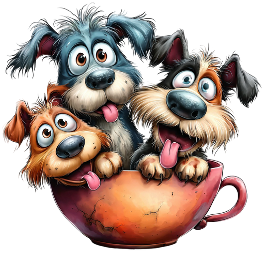 3 Cartoon Dogs Edible Image Cake, Cupcake & Cookie Toppers, by TNCT (6 Count)