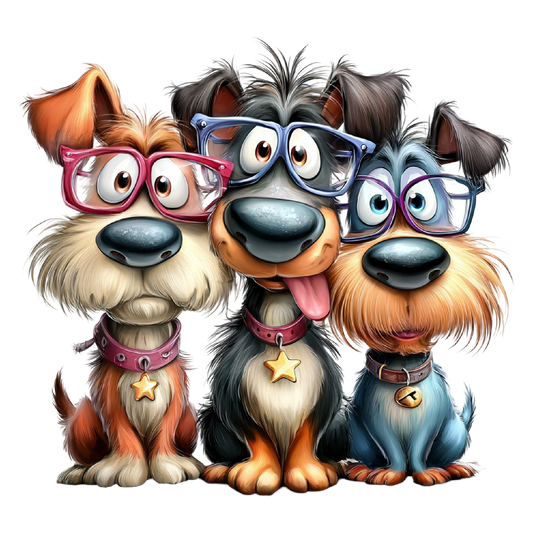 3 Cartoon Dogs Edible Image Cake,Cupcake & Cookie Toppers, by TNCT (6 Count)
