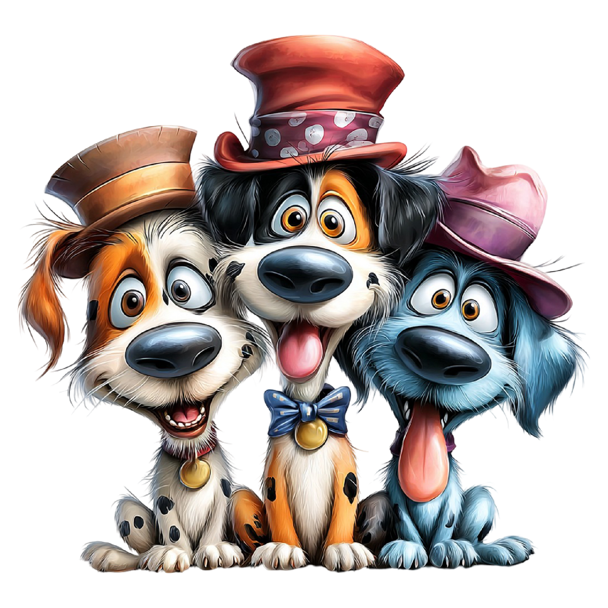 3 Cartoon Dogs Edible Image Cake, Cupcake & Cookie Toppers, by TNCT (6 Count)