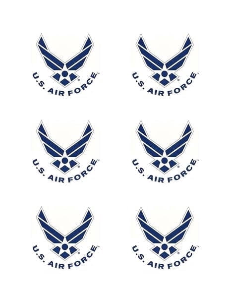US Air Foce Logo Edible Image Cupcake Toppers, by TNCT (6 Count)