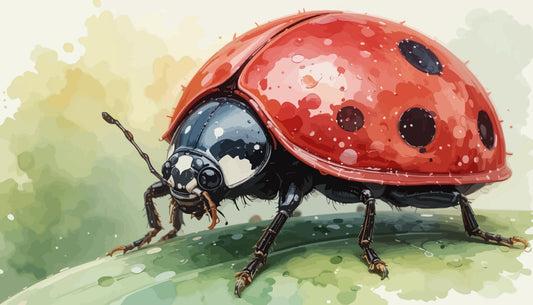 Watercolor Ladybug Edible Image Cake,Cupcake & Cookie Toppers, by TNCT (6 Count)