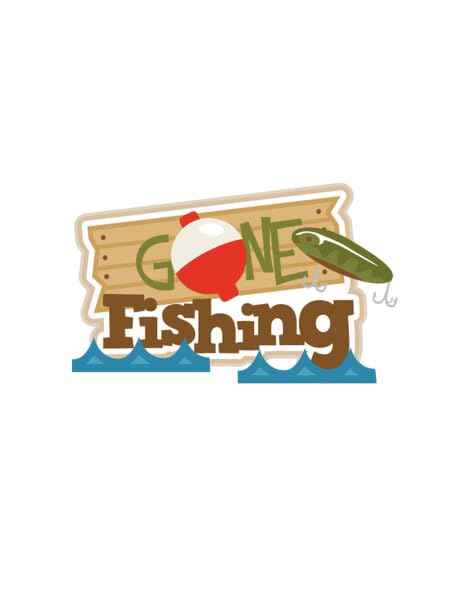 1.875" Pre-Cut Round Gone Fishing Edible Image Cupcake Toppers