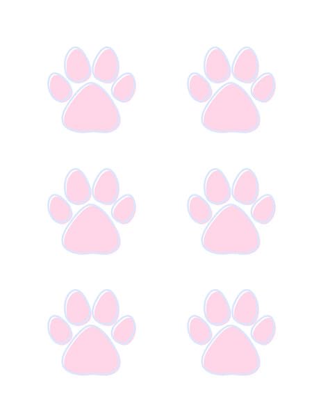 3" Round Pre-Cut Pink Paw Edible Images For Your Cupcakes