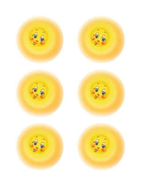 3" Round Pre-Cut Cute Sun Edible Images For Your Cupcakes