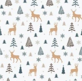 Christmas Trees and Reindeer on White Edible Chocolate Transfer Sheet for Chocolate Covered Strawberries and Bark, 1 Count