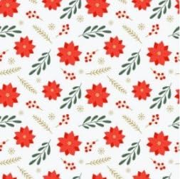 Poinsettia and Winter Botanicals Edible Chocolate Transfer Sheet for Chocolate Covered Strawberries and Bark, 1 Count
