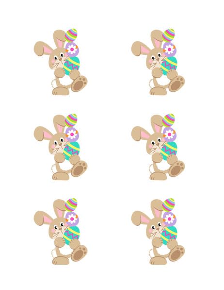 3" Round Pre-Cut Bunny Edible Images For Your Cupcakes!
