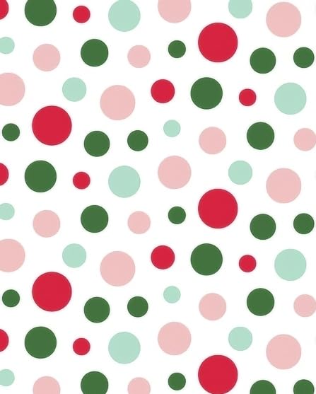 Red, White, Green & Pink Polka Dot Pattern Edible Image Photo Cake Topper For Half Sheet Cake