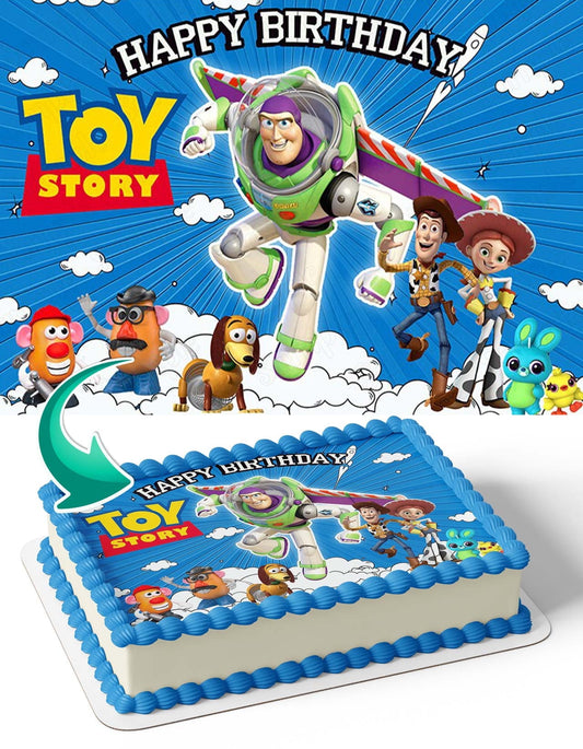 Buzz Lightyear Toy Story Edible Image Birthday Cake Topper, by TNCT