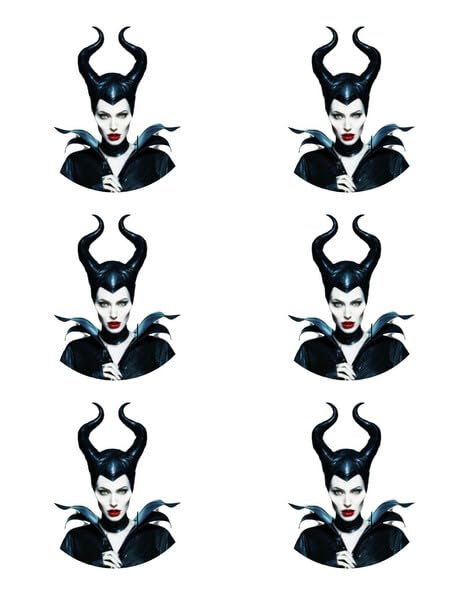 3" Pre-Cut Round Maleficent Icing Edible Image Cupcake Toppers