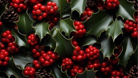 Evergreen Holly and Winter Berries Edible Chocolate Transfer Sheet for Chocolate Covered Strawberries and Bark, 1 Count