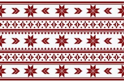 Red and White Nordic Christmas Edible Chocolate Transfer Sheet for Chocolate Covered Strawberries and Bark, 1 Count