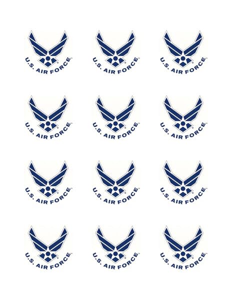 2" Round Pre-Cut US Air Force Logo Edible Images!