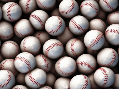Pile of Baseballs Pattern Edible Image Photo Cake Border Strips 3 Pre Cut Strips Per Sheet 2.6″ x 10.5"