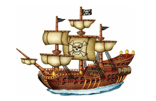 Pirate Ship Edible Image Cake Topper For Half Sheet Cake