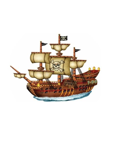 3" Round Pre-Cut Pirate Ship Edible Image Cupcake Toppers