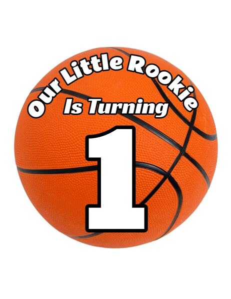 9.5" Pre-Cut Round Our Little Rookie Is Turning 1 Edible Image Cake Topper