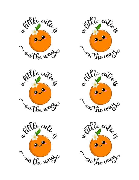 3" Round Pre-Cut Little Cutie Is On The Way Edible Image Cupcake Toppers