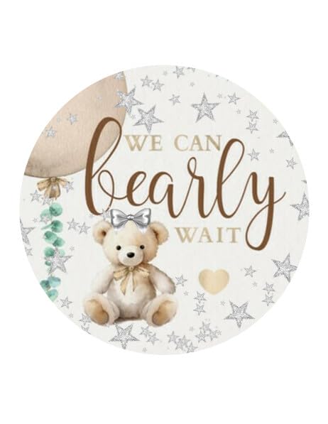 7.5" Pre-Cut Round We Can Bearly Wait Edible Image