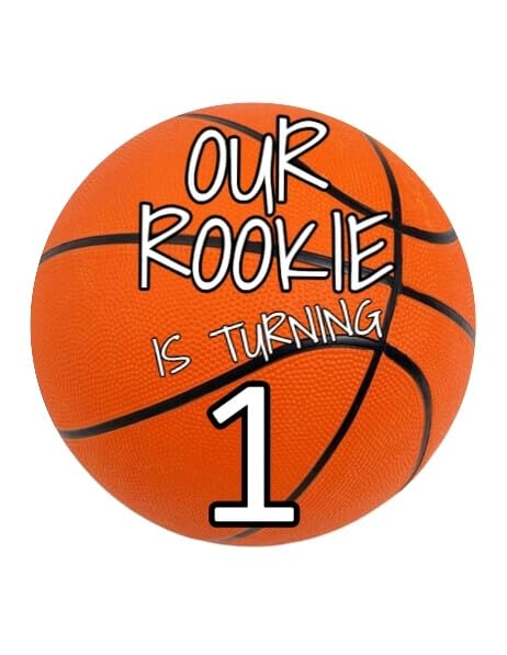 9.5" Pre-Cut Round Our Rookie Is Turning 1 Edible Image Cake Topper