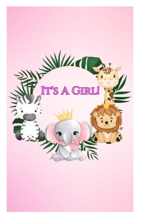 Its a Girl Safari Edible Image Cake Topper For Half Sheet Cake