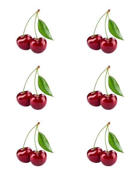 3" Round Pre-Cut Red Cherry Edible Image Cupcake Toppers