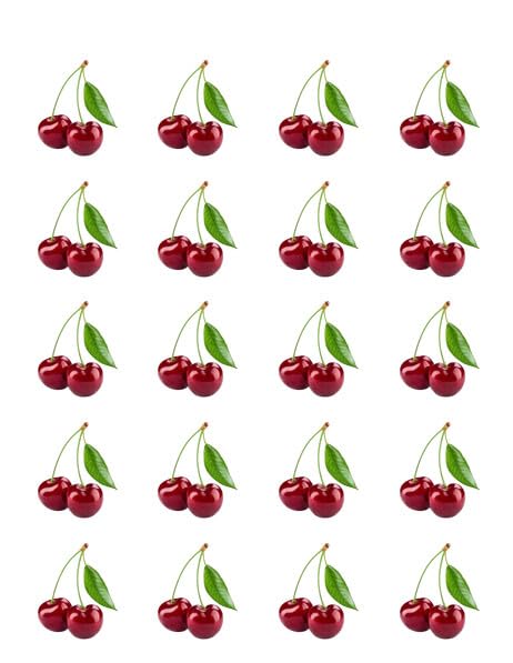 1.875" Pre-Cut Round Red Cherry Edible Image Cupcake Toppers