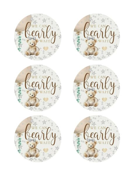 3" Round Pre-Cut We Can Bearly Wait Edible Image Cupcake Toppers
