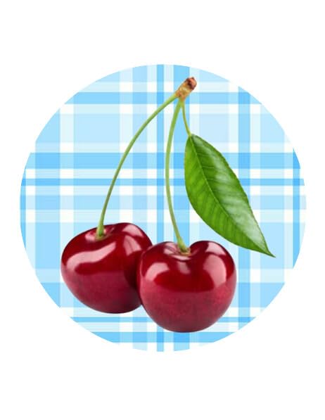 2" Round Pre-Cut Red Cherry Design Edible Images!