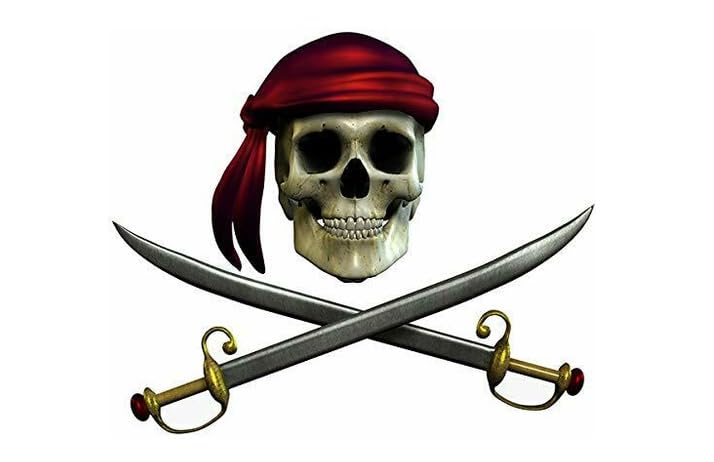 Pirate Skull & Swords Edible Image Cake Topper For Half Sheet Cake