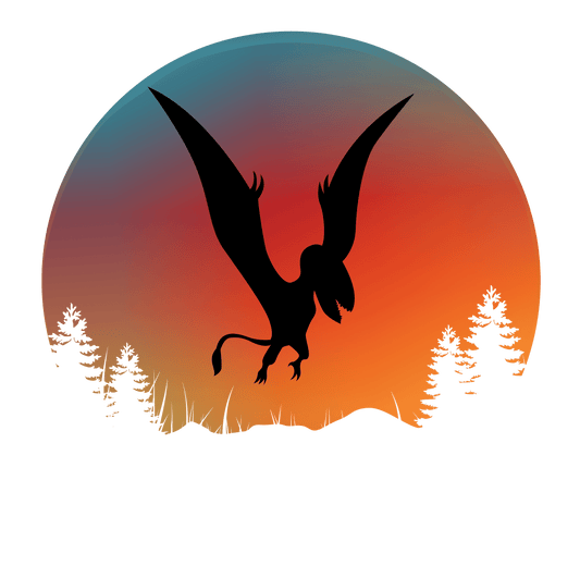 Black Silhouette of a Pterodactyl Flying Dinosaur Party Edible Icing Image Cake Topper, by TNCT.