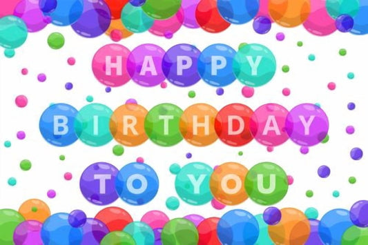 Colorful Polka Dot Happy Birthday to you Design Edible Icing Image Cake topper, by TNCT.