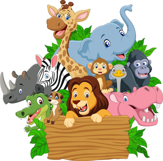 5" Round Pre-Cut Jolly Jungle Safari Animals Themed BaBy Shower/Gender Reveal/Birthday Party Photo Edible Image Cupcake & Cookie Toppers (2 Per Sheet)