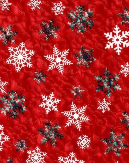 Red & White Snowflake Winter Christmas Pattern On Edible Image Chocolate Transfer Sheet. Apply To Your Custom Chocolate Treats