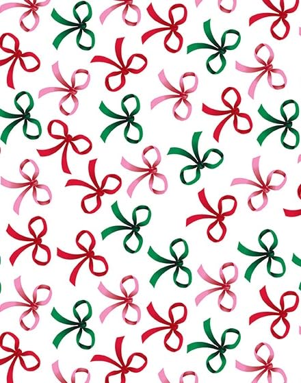 Pink, Green & Red Bow Pattern Edible Image Photo Cake Topper For Half Sheet Cake