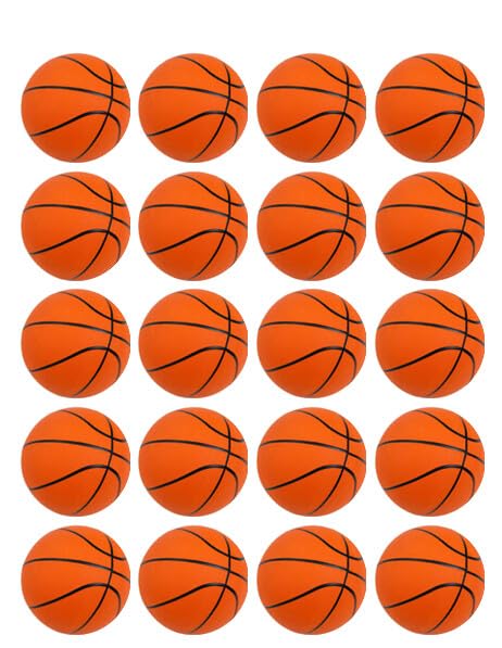 1.875" Pre-Cut Round Basketball Theme Edible Image Cupcake Toppers