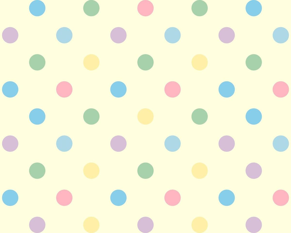 Pastel Polka Dots on Cream Edible Cocoa Butter Transfer Sheet for Chocolate Treats, 1 Count