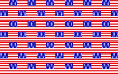 Multiple United States Flag Pattern Edible Image Photo Cake Topper For Quarter Sheet Cake