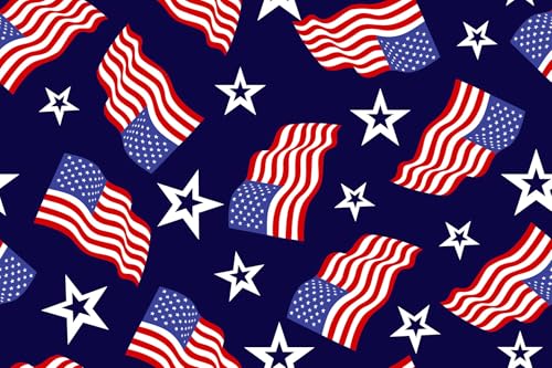United States Flag with Stars Pattern Edible Image Photo Cake Topper For Half Sheet Cake