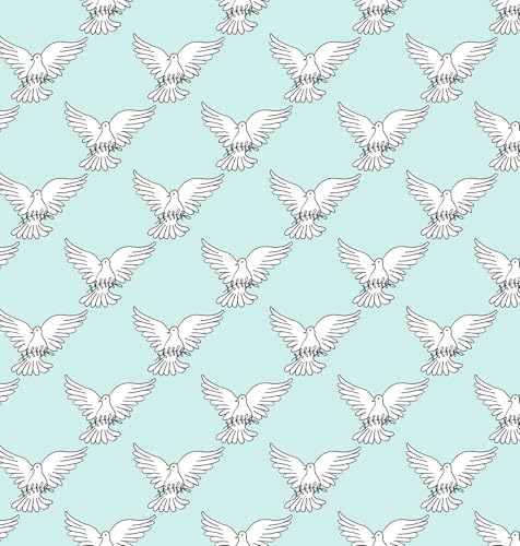 Doves with Olive Branch Pattern Edible Image Photo Cake Topper For Quarter Sheet Cake