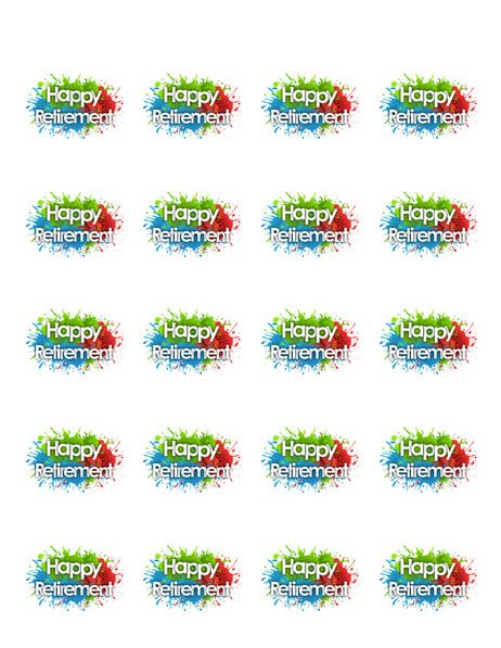 1.875" Pre-Cut Round Retirement Edible Image Cupcake Toppers