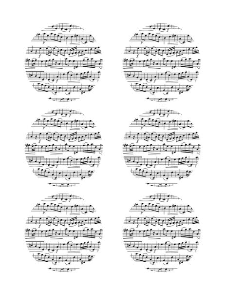 3" Round Pre-Cut Sheet Of Music Edible Images For Your Cupcakes!