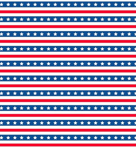 Red, White & Blue Stars & Stripes Flag Pattern Edible Image Photo Cake Border Strips 3 Pre Cut Strips Per Sheet 2.6″ x 10.5"