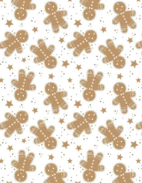 Gingerbread Cookie Christmas Pattern On Edible Image Chocolate Transfer Sheet. Apply To Your Custom Chocolate Treats