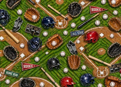 Rookie, Allstar, Baseball Diamond, Helmets, Gloves, Bats & Balls Pattern Edible Image Photo Cake Border Strips 3 Pre Cut Strips Per Sheet 2.6″ x 10.5"