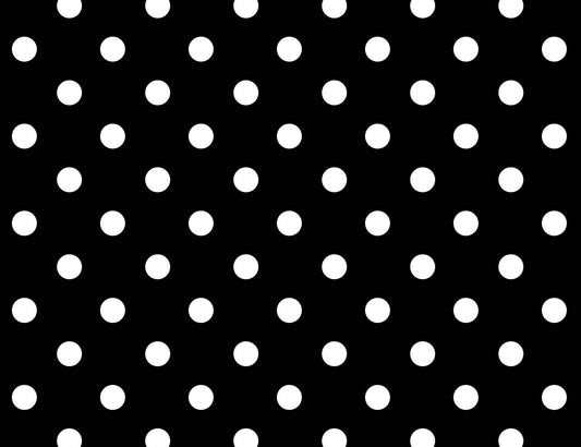 Black With Small White Polka Dot Pattern Edible Image Photo Cake Topper For Quarter Sheet Cake