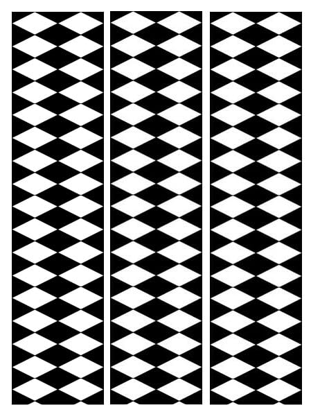 Black & White Diamond Pattern Edible Image Cake Strips By TNCT - 3 Strips 2.6? x 10.5?